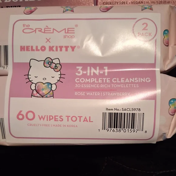 The Crème Shop x Hello Kitty 3-in-1 Cleansing Wipes - Pink - Picture 1 of 1